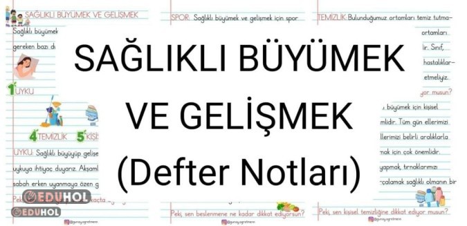 Sağlıklı Büyüme ve Gelişme DEFTER NOTLARI