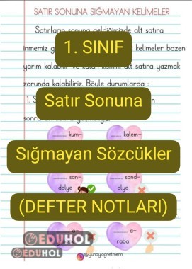 Satır Sonuna Sığmayan Sözcükler(DEFTER NOTLARI)