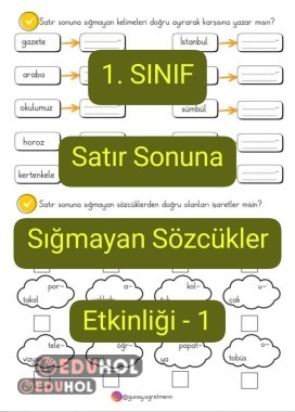 Satır Sonuna Sığmayan Sözcükler Etkinliği-1