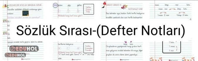 Sözlük Sırası DEFTER NOTLARI