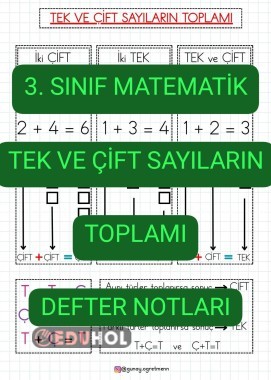 Tek ve Çift Sayıların Toplamı DEFTER NOTLARI