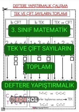 Tek ve Çift Sayıların Toplamı DEFTERE YAPIŞTIRMALIK