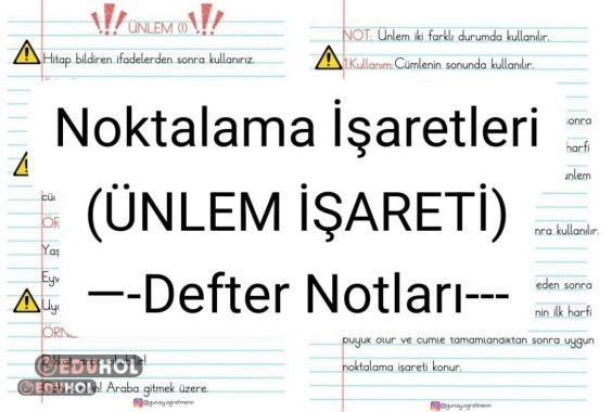 Ünlem İşareti DEFTER NOTLARI