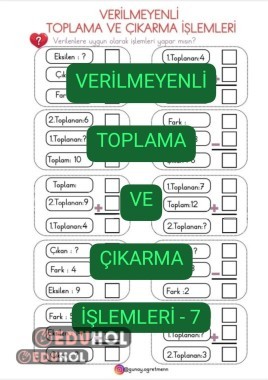Verilmeyenli Toplama-Çıkarma İşlemleri-7