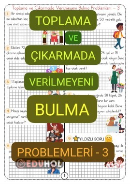 Verilmeyenli Toplama-Çıkarma Problemleri-3