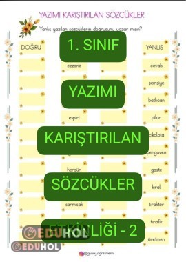 Yazımı Karıştırılan Sözcükler Etkinliği-2