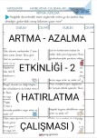 Artma-Azalma Etkinliği-2 (Hatırlatma)