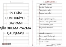 Cumhuriyet Şiiri OKUMA-YAZMA Çalışması