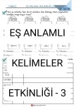 Eş Anlamlı Kelimeler Etkinliği-3