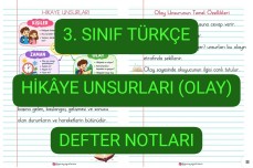 Hikaye Unsurları(OLAY)- DEFTER NOTLARI