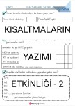 Kısaltmaların Yazımı Etkinliği-2