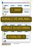 Kurallı-Anlamlı Cümle Oluşturma-1