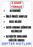 Türkçe Defter Notları(Alfabe,Ünlü-Ünsüz Harf, Satır Sonu,hece B, Sözlük Sırası)