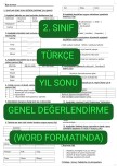 Türkçe Yıl Sonu Genel Değerlendirme(word formatında)