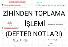 Zihinden Toplama(DEFTER NOTLARI)