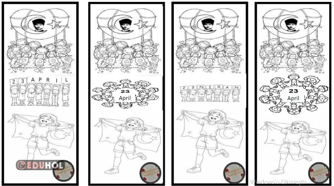 23 nisan kıtap ayracı boyama etkınlığı