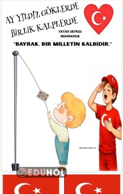 bayrak sevgisi bayrağı kes iple göklere çek