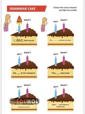 Grammar cake do does dont doesnt