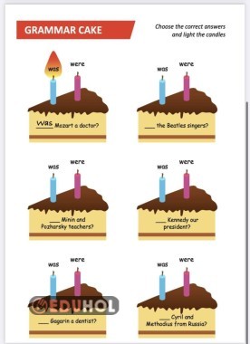 Grammar cake was were simple past