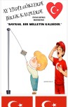 bayrak sevgisi bayrağı kes iple göklere çek
