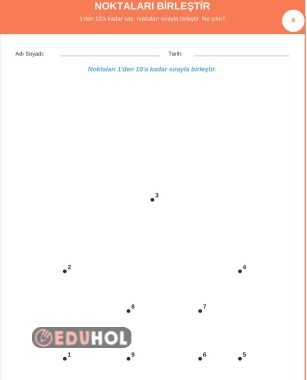 1. Sınıf-Okulöncesi -Matematik Noktaları Birleştirme
