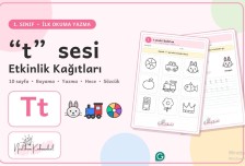 1. SINIF İLK OKUMA YAZMA T SESİ ÇALIŞMA KAĞITLARI