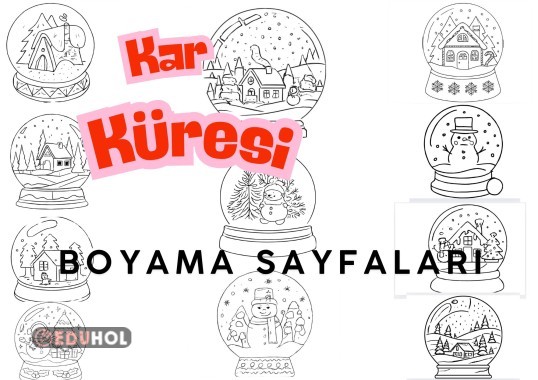Etkinlik Haftası ''KAR KÜRESİ'' boyama sayfaları