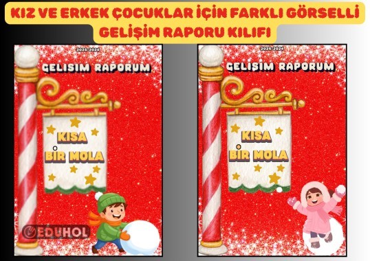 Kız ve Erkek Çocuklar inin farklı görselli ''GELİŞİM RAPORU' KILIFI