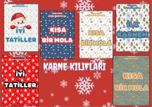 Arka  Planlı 6 farklı tasarım Karne Kılfları