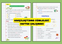 Karşılaştırma Cumleleri Defter Çalışması