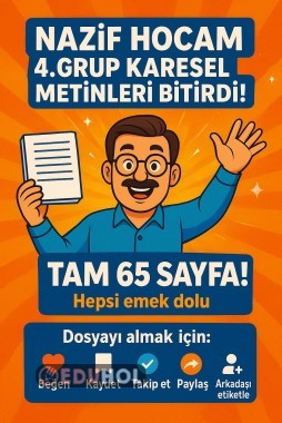 📢 NAZİF HOCA’DAN YENİ DOSYA!

Karesel metin okumaları🎉
PDF formatında, indirmeye gerek yok!
Dosyayı hemen al, sesleri birlikte keşfet! ✍️✨
✅YOUTUBE nazif hocam kanalına abone olun✅
✅ Beğen
✅ Kaydet
✅ Paylaş
✅ Arkadaşını etiketle

https://www.instagram.com/p/DSUV88LCLAg/