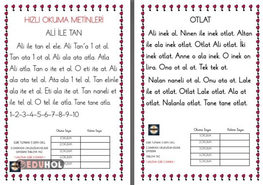 1.SINIF HIZLI OKUMA METİNLERİ-1