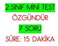 2.SINIF  MİNİ TEST