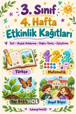 4. Hafta 3. Sınıf etkinlik kağıdı cevapları ile