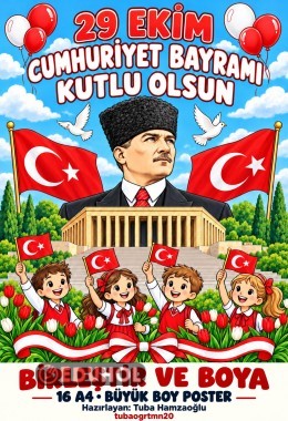 Cumhuriyet bayramı dev poster 16 parça