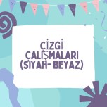 okul öncesi ve 1. sınıf için çizgi çalışması (siyah-beyaz)
