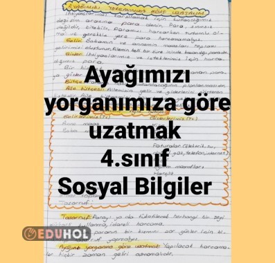 Ayağımızı yorganımıza göre uzatmak 4.sınıf Sosyal Bilgiler