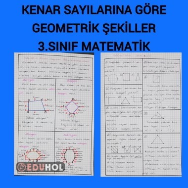 Kenar sayılarına göre geometrik şekiller ve değerlendirme soruları 3.sınıf matematik