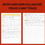 Büyük harflerin kullanıldığı yerler 3.sınıf Türkçe