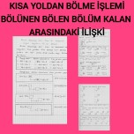 Kısa yoldan bölme işlemi bölünen bölen bölüm kalan arasındaki ilişki 3.sınıf matematik