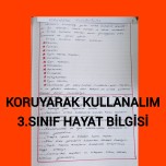 Koruyarak kullanalım 3.sınıf hayat bilgisi
