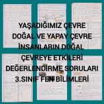 Yaşadığımız çevre 3.sınıf fen bilimleri