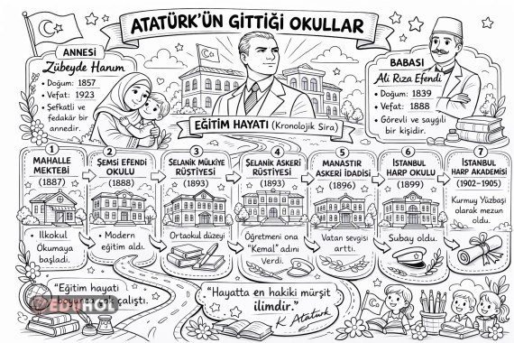 Atatürk ün Hayatı boyama sayfası