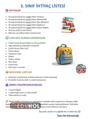 İhtiyaç listesi