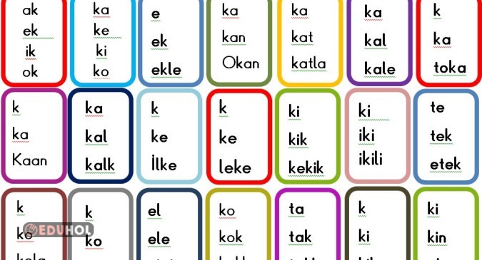 k sesi kelime ve hızlı okuma metinleri