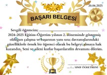 başarı belgesi