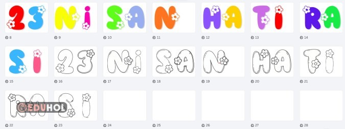 23 Nisan Hatırası Yazısı (Renkli ve Renksiz)