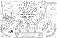 19 Mayıs Boyama Sayfası - 1