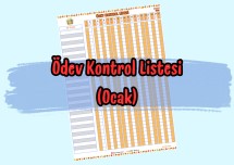 Ödev Kontrol Listesi - Ocak