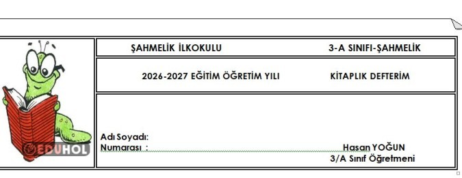 2026-2027 EĞİTİM ÖĞRETİM YILI                   KİTAPLIK DEFTERİM